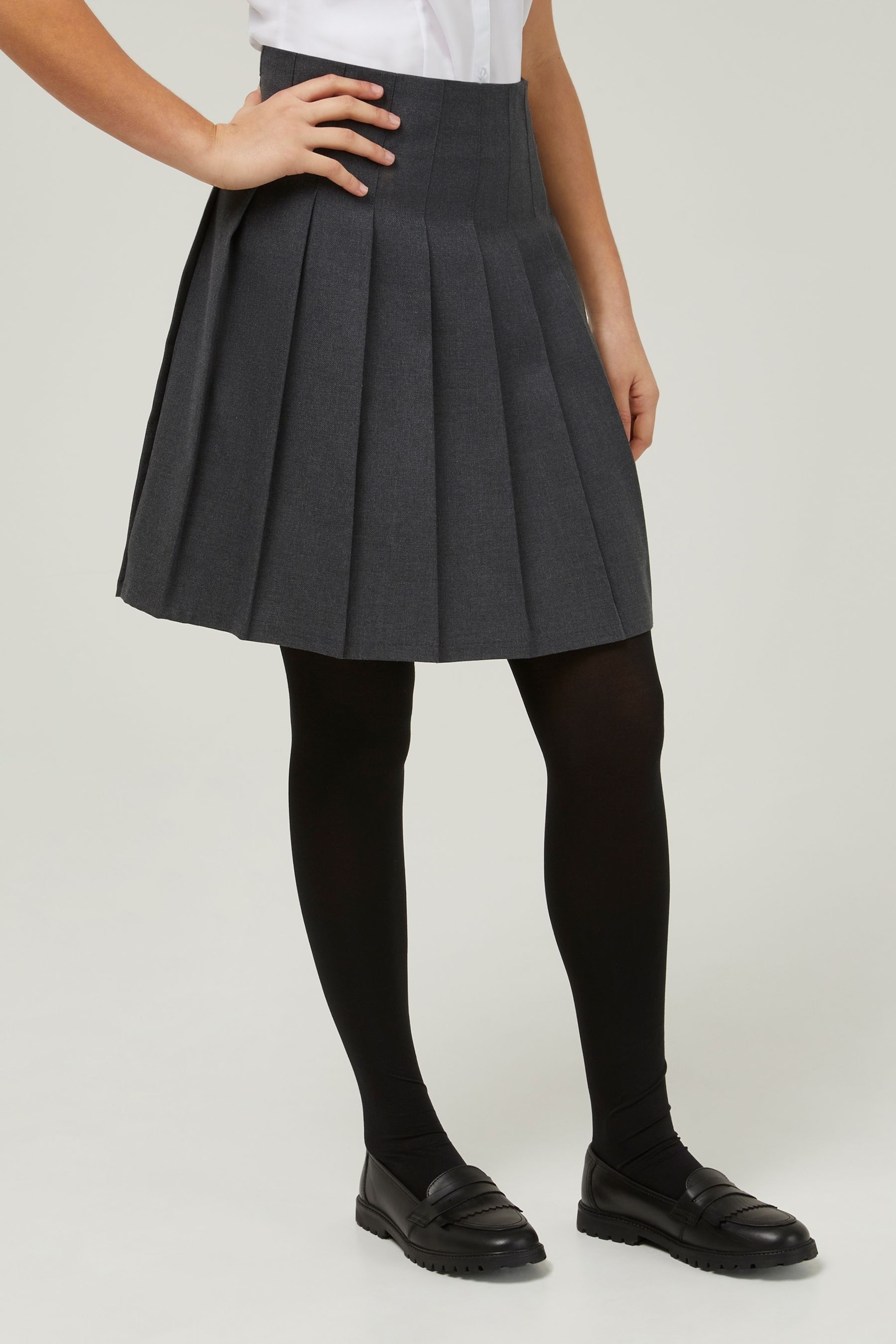 Trutex Grey 16" Stitch Down Permament Pleats School Skirt (10-16 Yrs) - Image 1 of 5