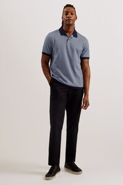 Ted Baker Blue Skelt Short Sleeve Regular Jacquard Polo Shirt - Image 2 of 6