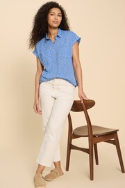 White Stuff Blue Ellie Organic Cotton Shirt - Image 3 of 7