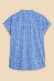 White Stuff Blue Ellie Organic Cotton Shirt - Image 6 of 7