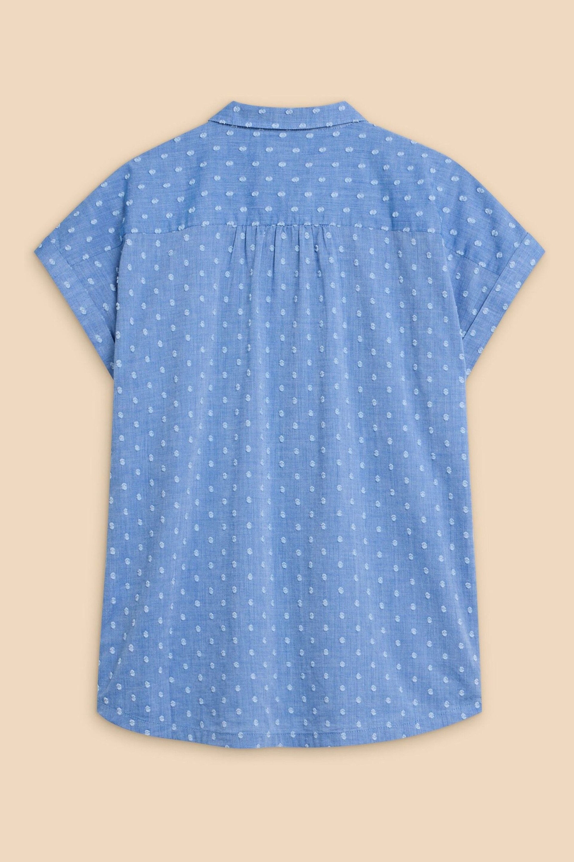 White Stuff Blue Ellie Organic Cotton Shirt - Image 6 of 7