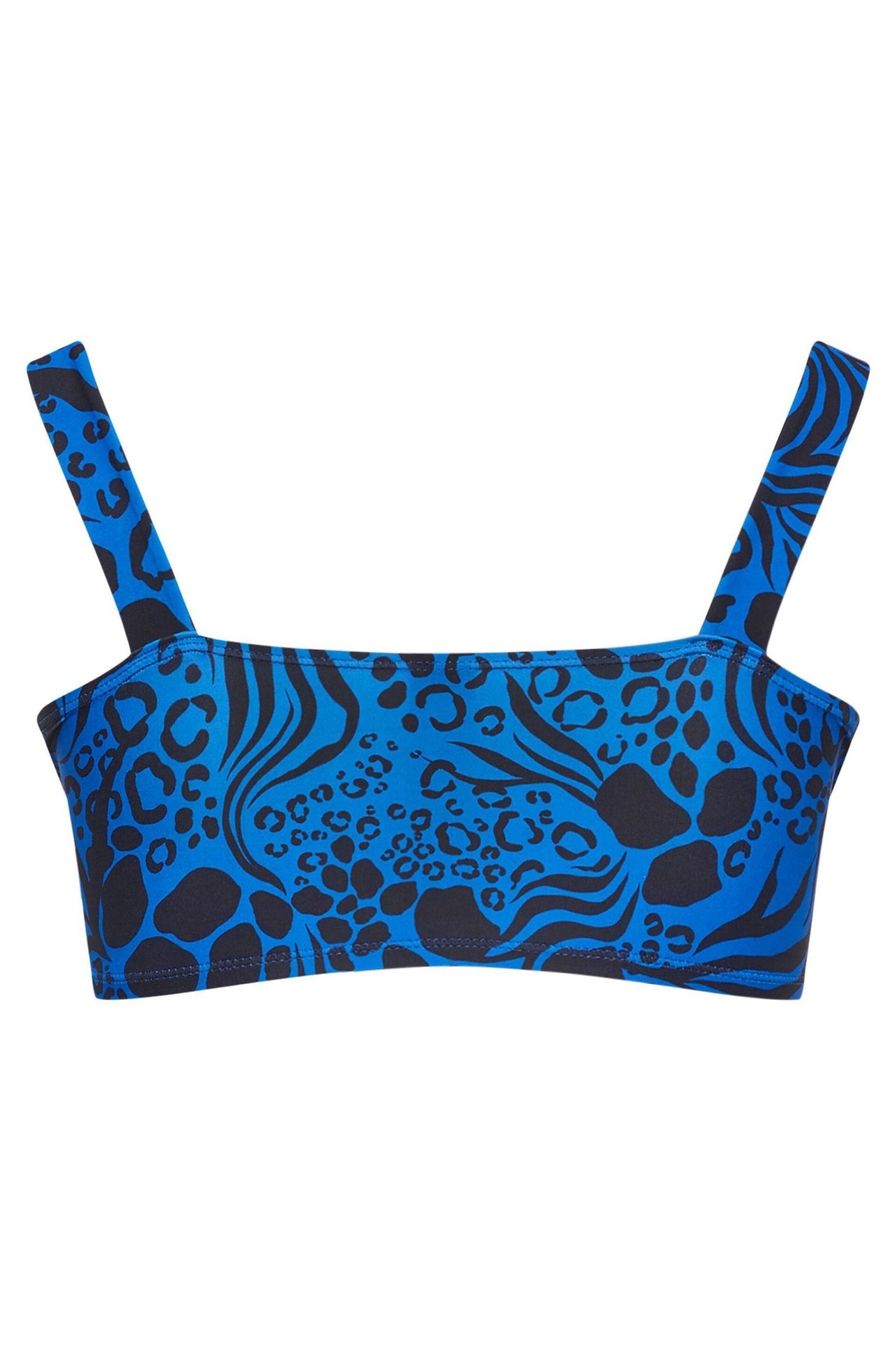 Yours Curve Cobalt Blue Chain Detail Bikini Top - Image 6 of 6