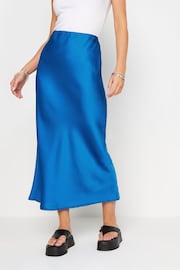 PixieGirl Petite Blue Satin Midaxi Skirt - Image 4 of 6