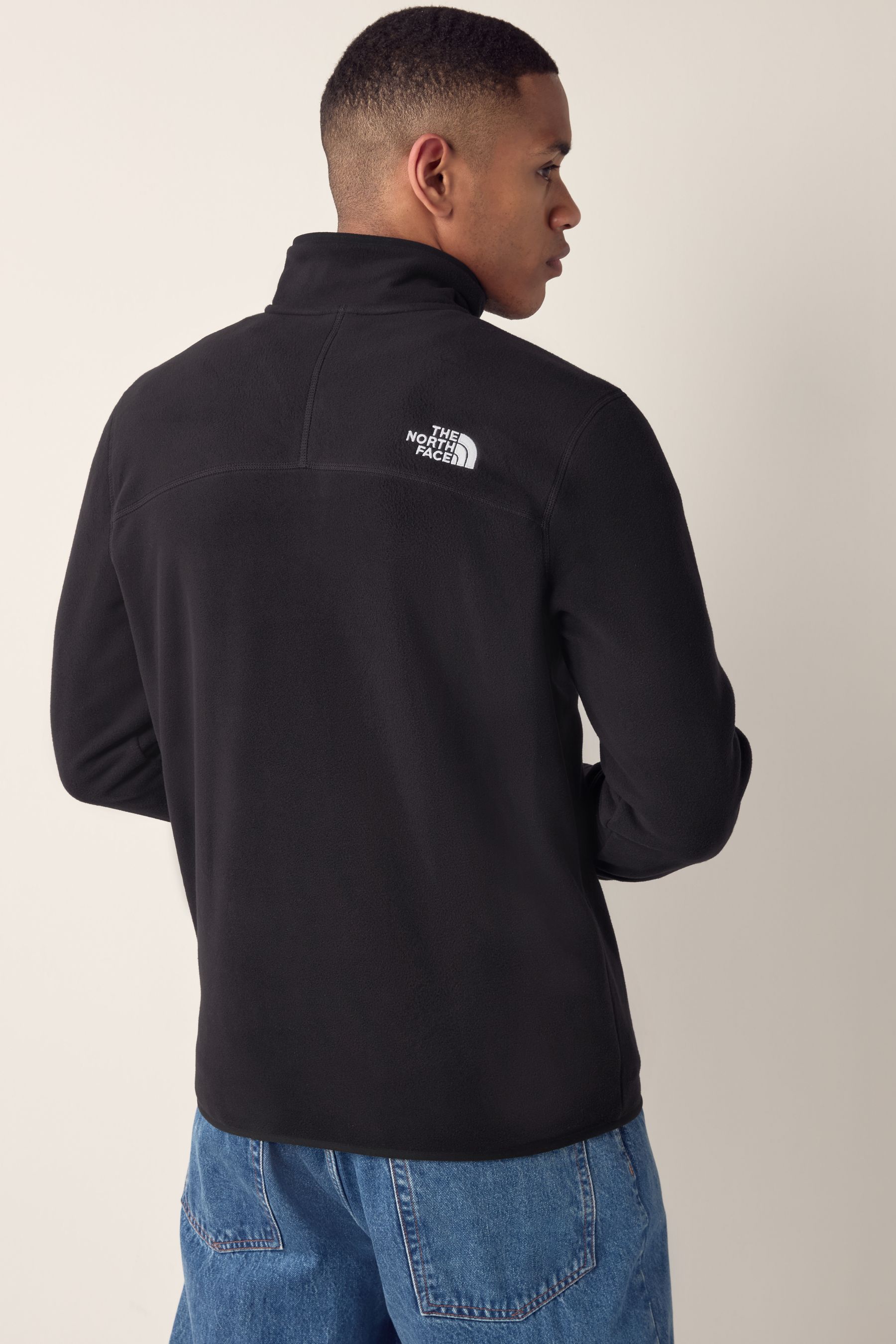 Buy The North Face Black Side Logo Mens Glacier Quarter Zip Fleece from Next USA