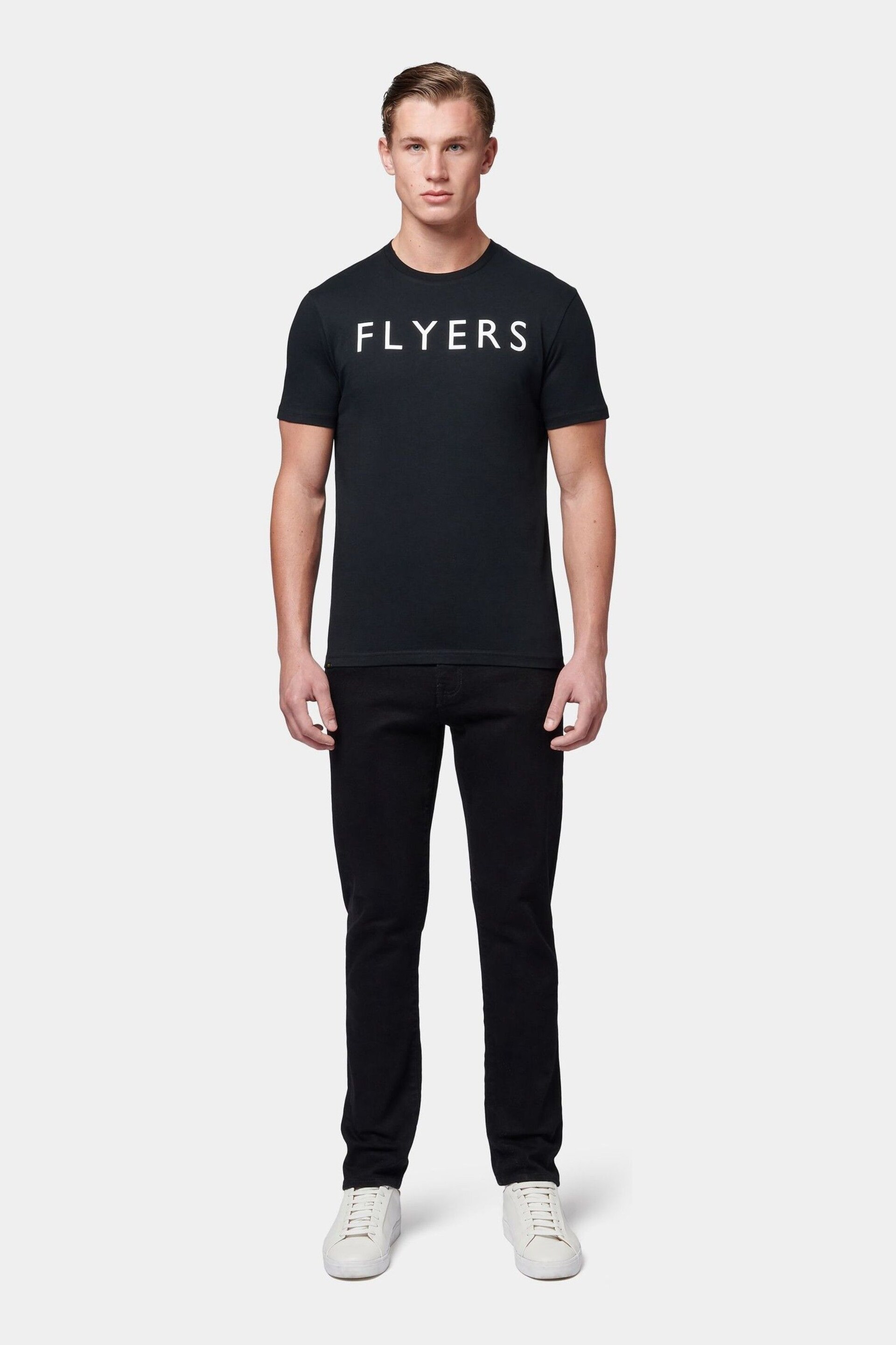 Flyers Mens Classic Fit Text T-Shirt - Image 2 of 8