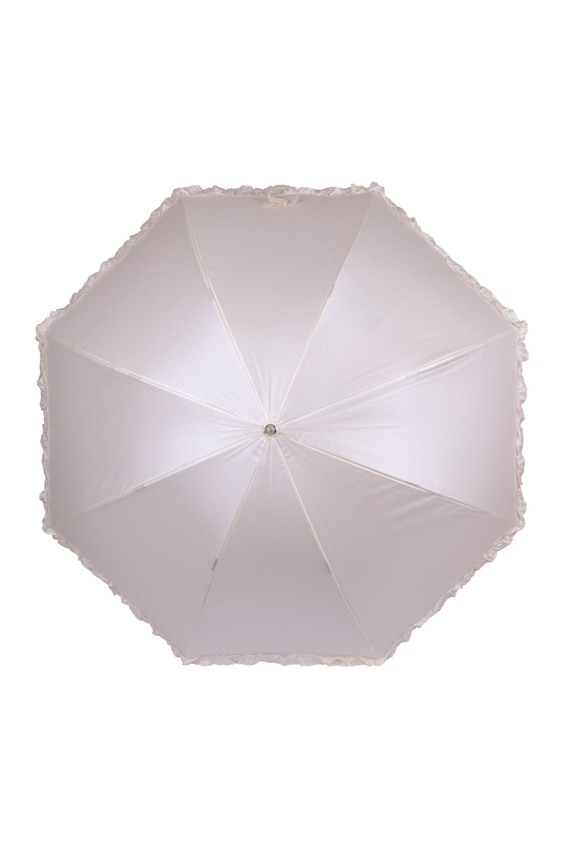 Totes White Pearlised Wedding Walker Umbrella With Frill - Image 2 of 4