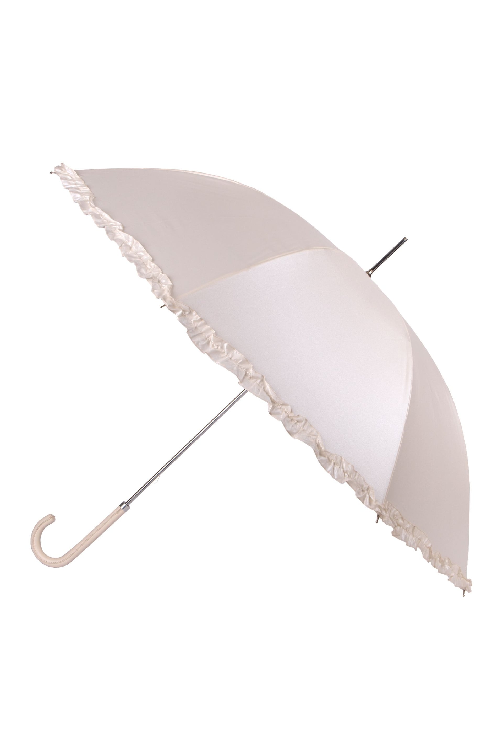 Totes White Pearlised Wedding Walker Umbrella With Frill - Image 3 of 4