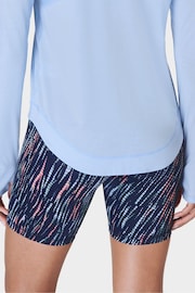 Sweaty Betty Blue Ripple Tie Dye Print Zero Gravity 2.0 6" Running Print Shorts - Image 3 of 10