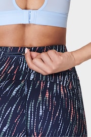 Sweaty Betty Blue Ripple Tie Dye Print Zero Gravity 2.0 6" Running Print Shorts - Image 8 of 10