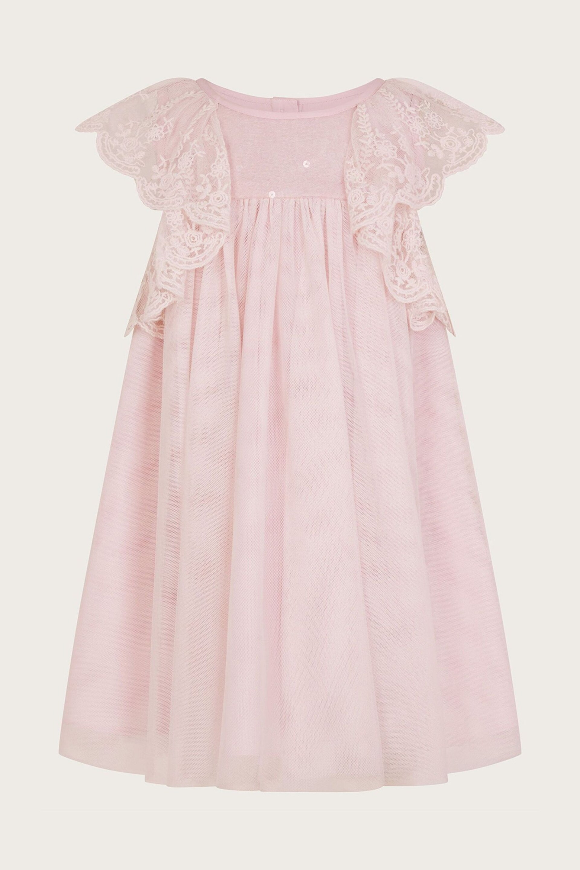 Monsoon Pink Baby Charlotte Frill Dress - Image 2 of 4