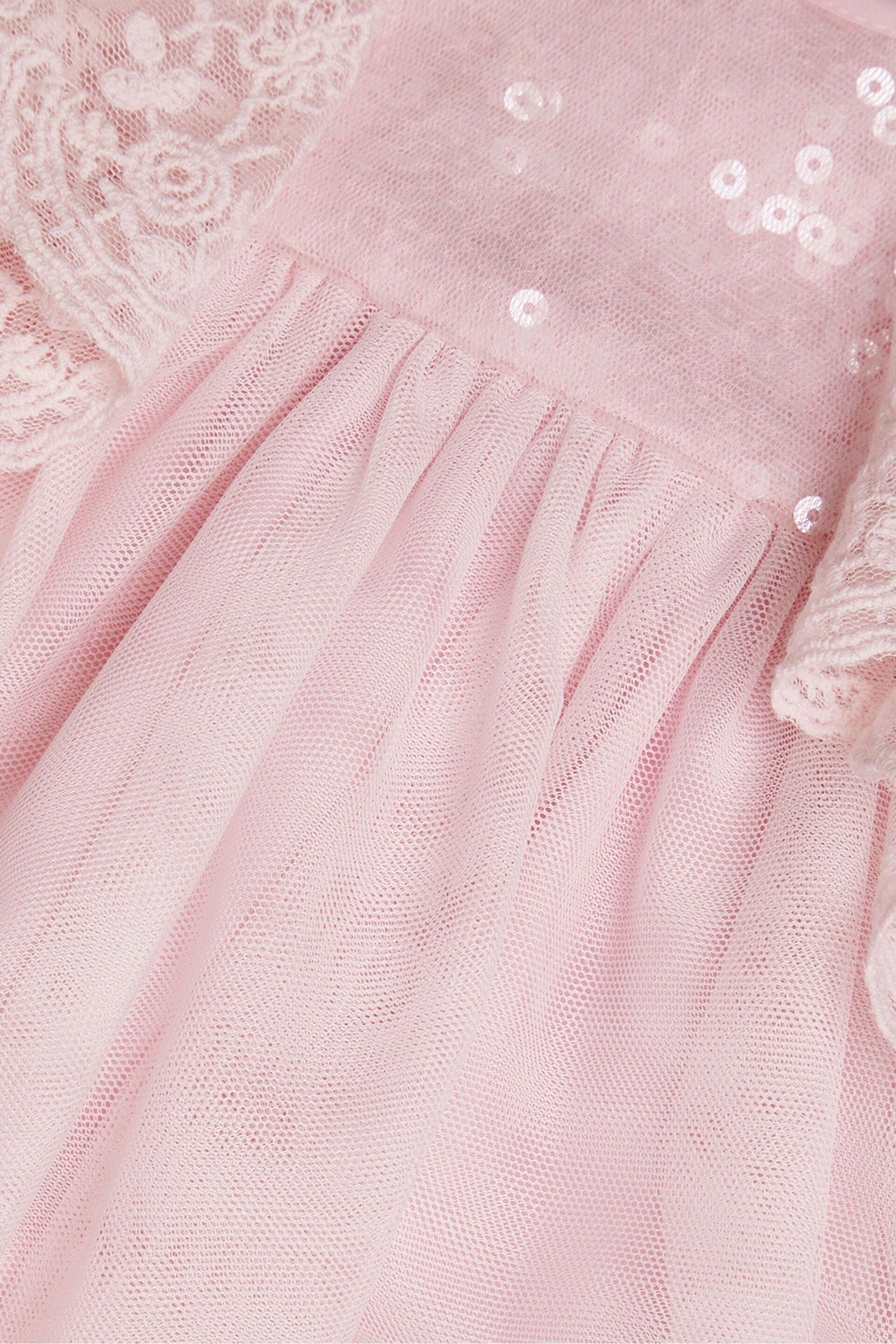 Monsoon Pink Baby Charlotte Frill Dress - Image 4 of 4