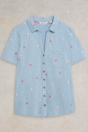 White Stuff Blue Penny Pocket Embroidered Shirt - Image 5 of 7