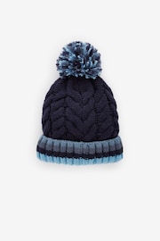 Navy Blue Stripe Pom Hat (3mths-16yrs) - Image 1 of 3