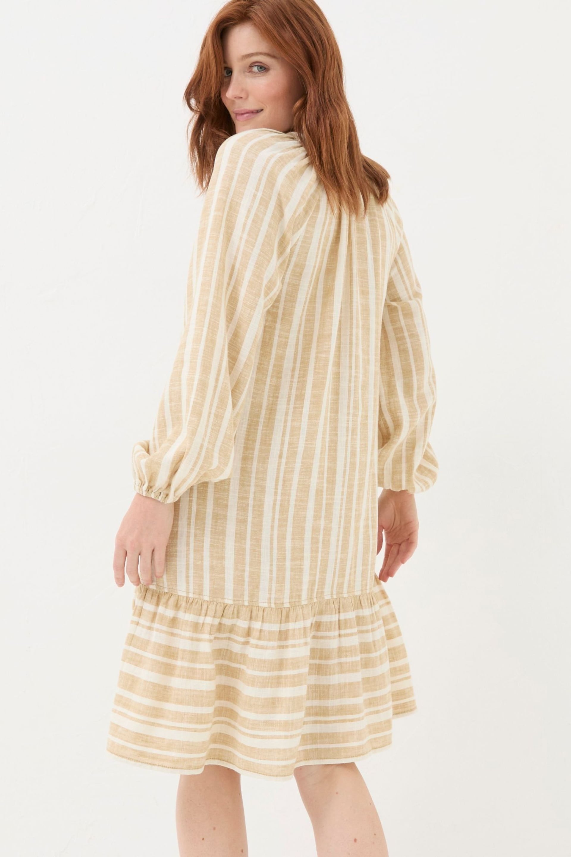 FatFace Natural Amy Linen Blend Stripe Dress - Image 2 of 7