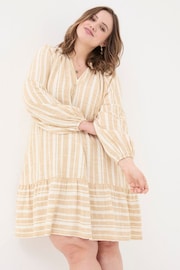 FatFace Natural Amy Linen Blend Stripe Dress - Image 4 of 7