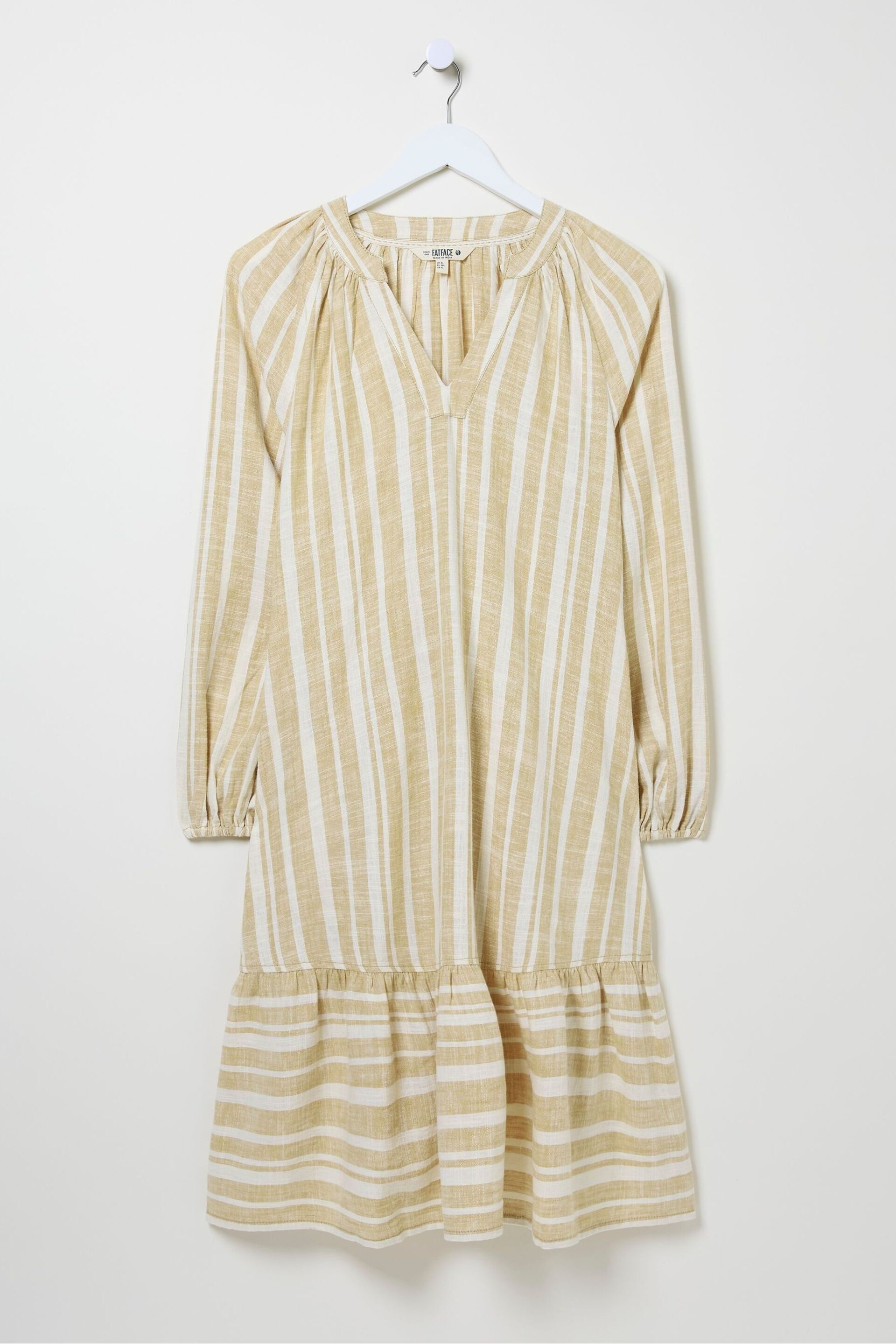 FatFace Natural Amy Linen Blend Stripe Dress - Image 7 of 7