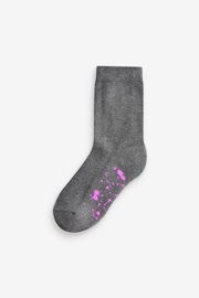 Grey Splat Cotton Rich Cushioned Socks 7 Pack - Image 8 of 8