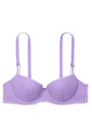 Victoria's Secret PINK Wysteria Purple Dainty Dot Lightly Lined Balcony Lace Bra - Image 3 of 3