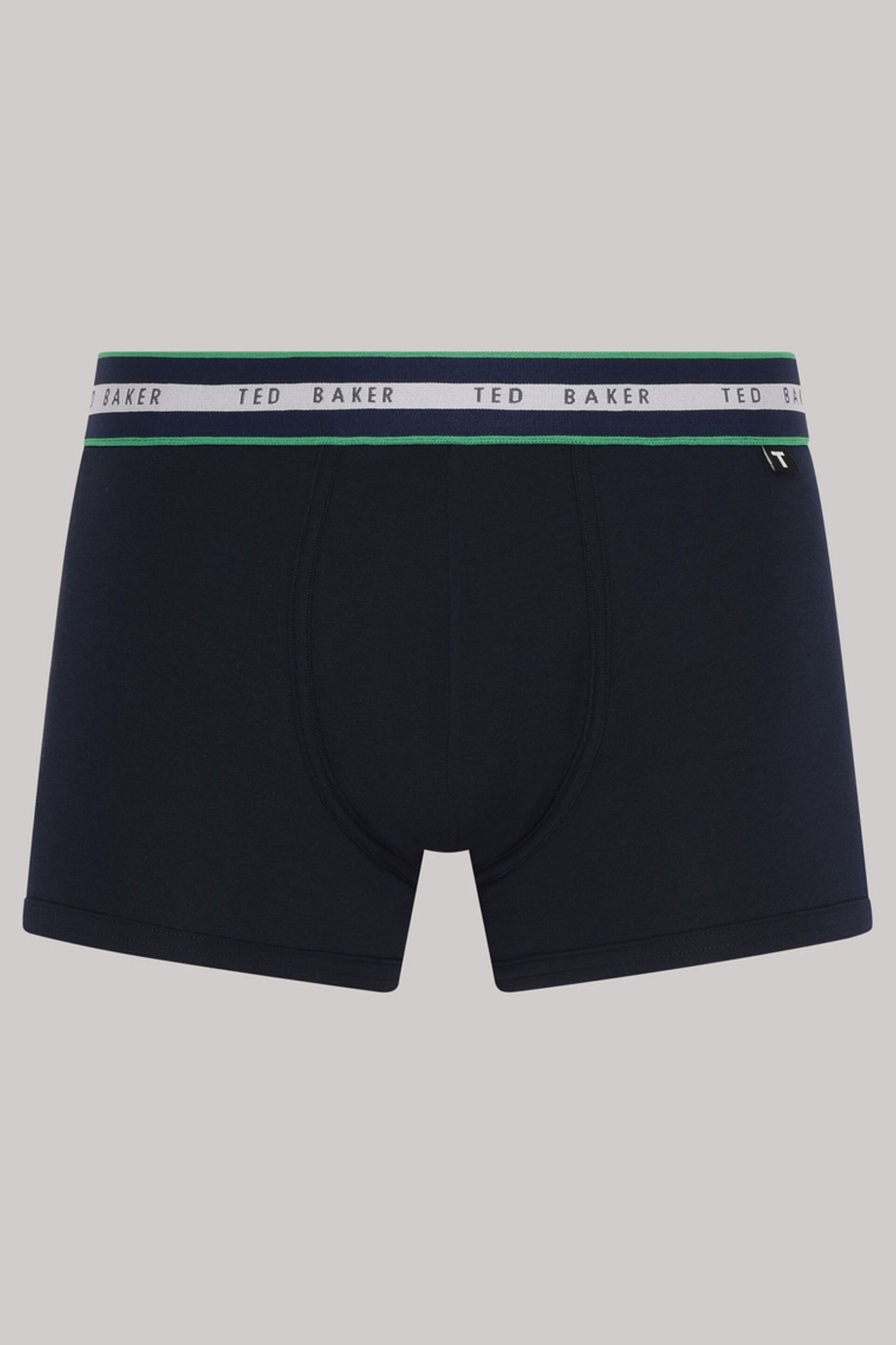 Ted Baker Blue Cotton Trunks 3 Pack - Image 4 of 7