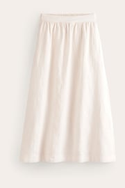 Boden Cream Florence Linen Midi Skirt - Image 5 of 5