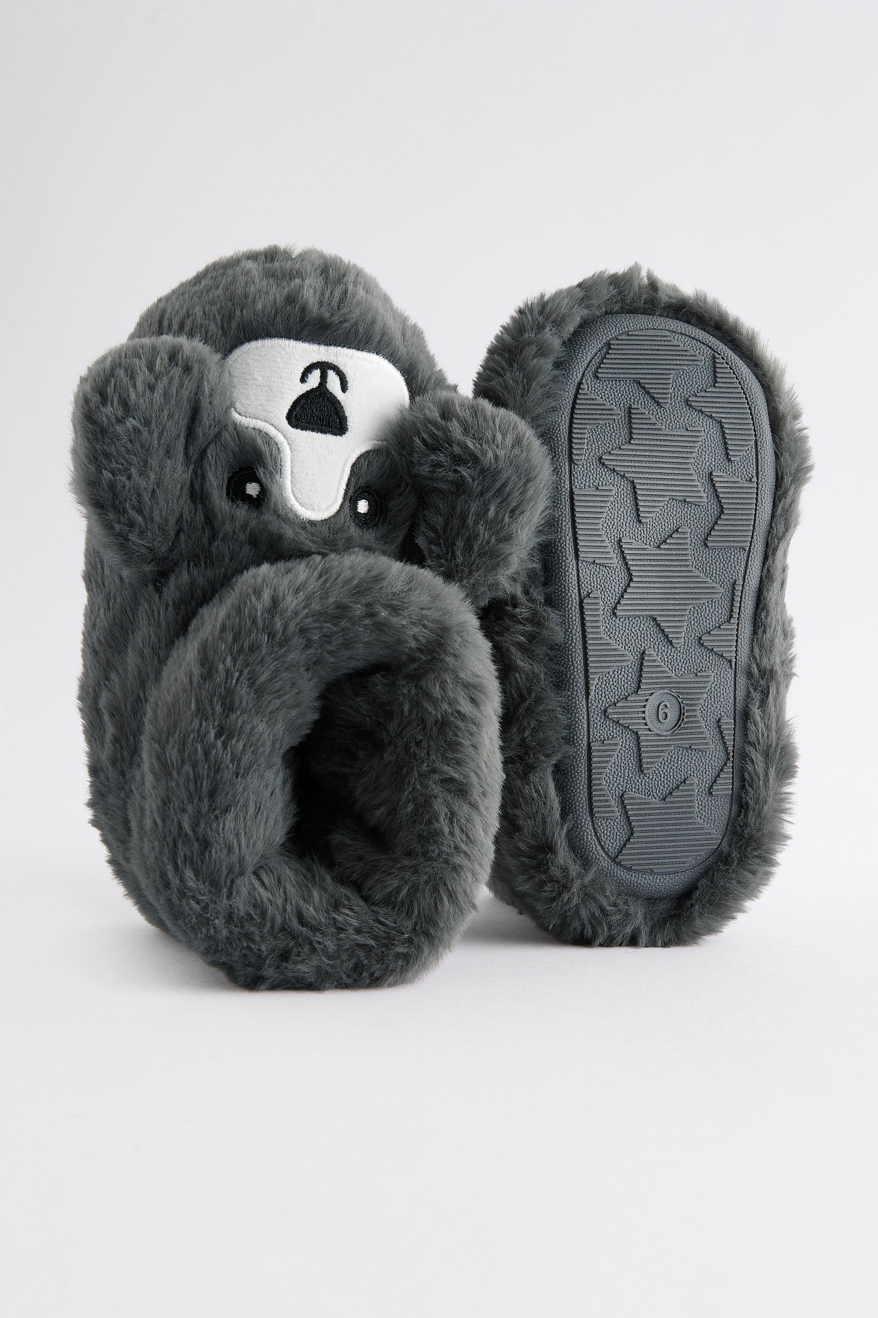 Joules grey dog slippers outlet