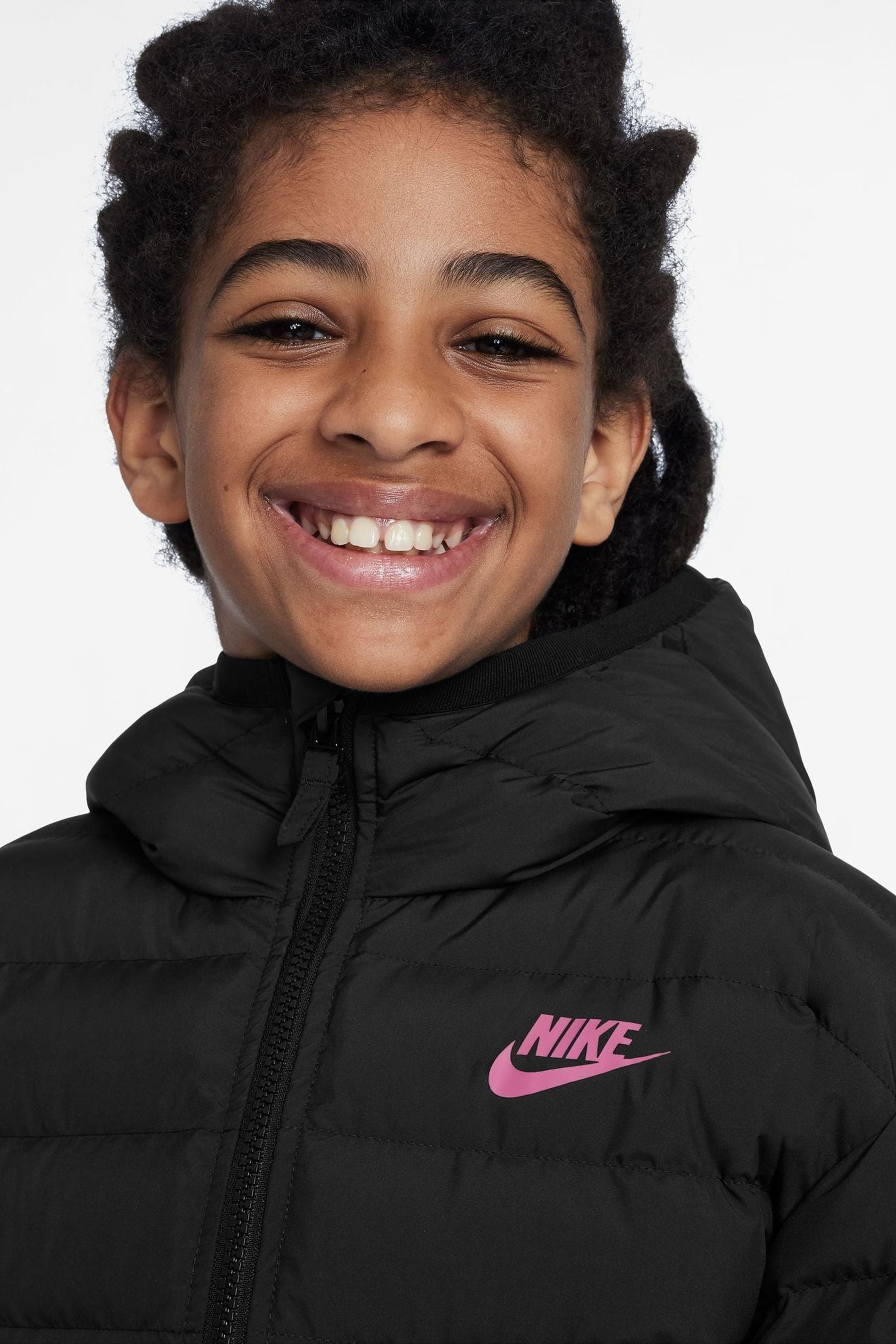 Buy Nike Black Pink Synthetic Fill Hooded Jacket from Next Ireland