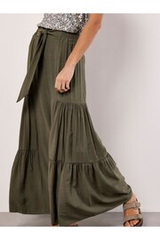 Apricot Green Tiered Wide-Leg Woven Trousers - Image 2 of 4