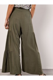 Apricot Green Tiered Wide-Leg Woven Trousers - Image 4 of 4