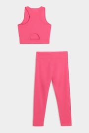 River Island Pink Girls 100% Cotton Active Tank and Leggings Set - Image 2 of 4