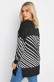 Yours Curve Black Striped Print Top - Image 3 of 4