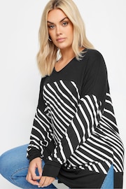 Yours Curve Black Striped Print Top - Image 4 of 4