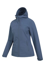 Mountain Warehouse Blue Womens Exodus Water Resistant Softshell Jacket - Image 4 of 5