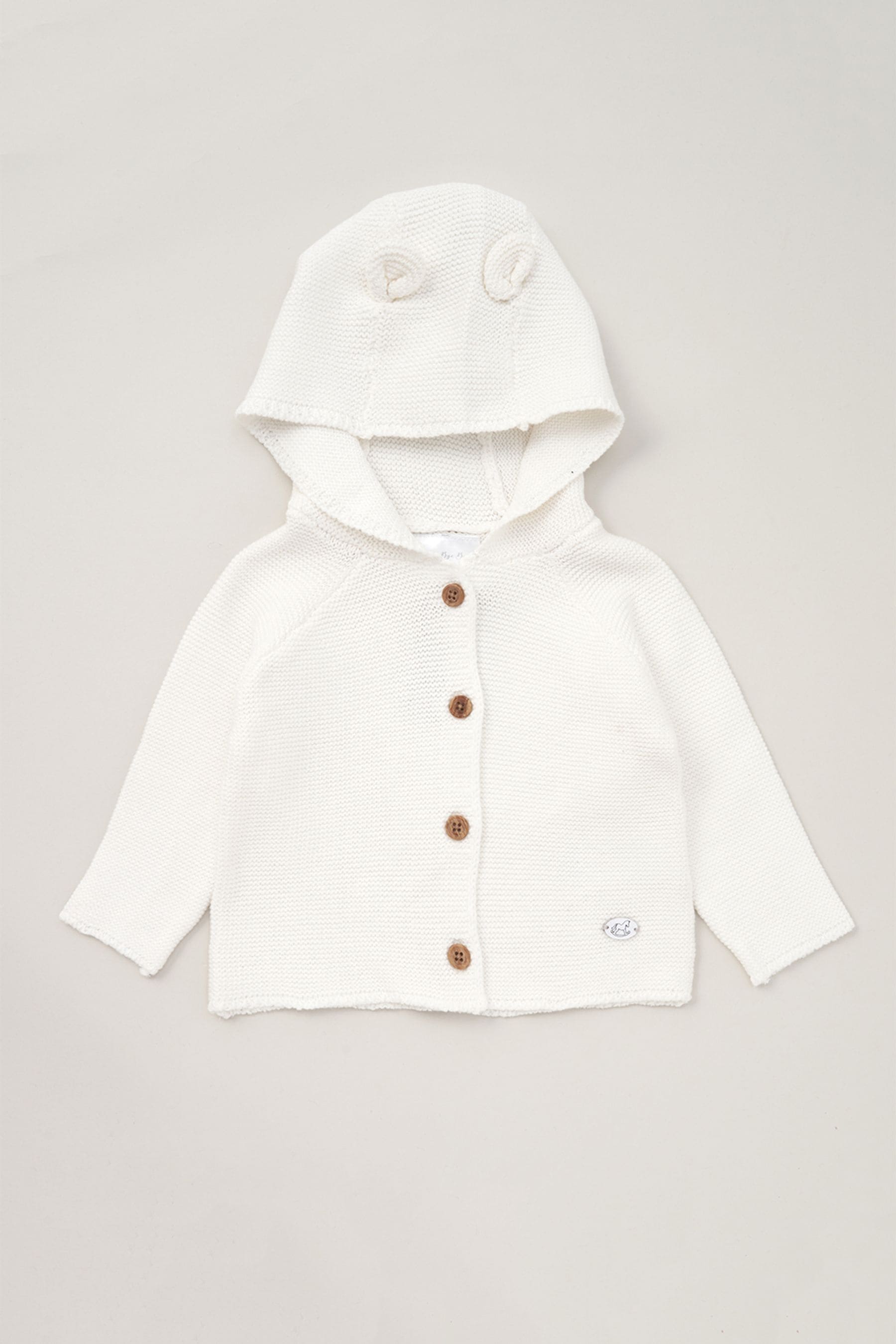 Baby white hooded cardigan sales