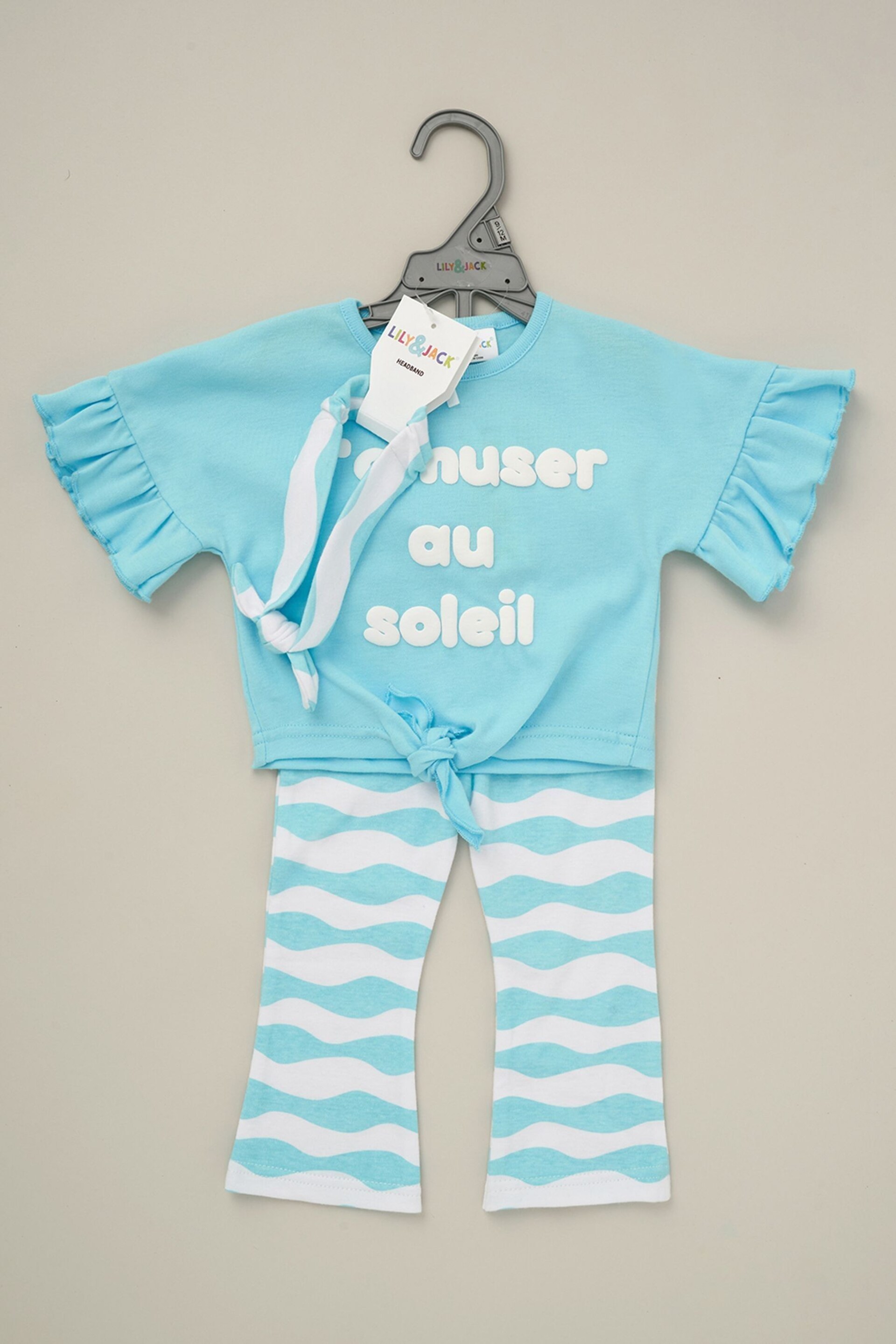 Lily & Jack Blue Top Flared Leggings And Headband Outfit Set 3 Piece - Image 2 of 5