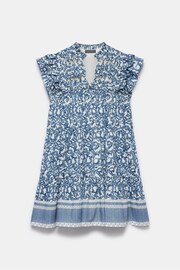 Mint Velvet Blue Print Mini Dress - Image 3 of 4