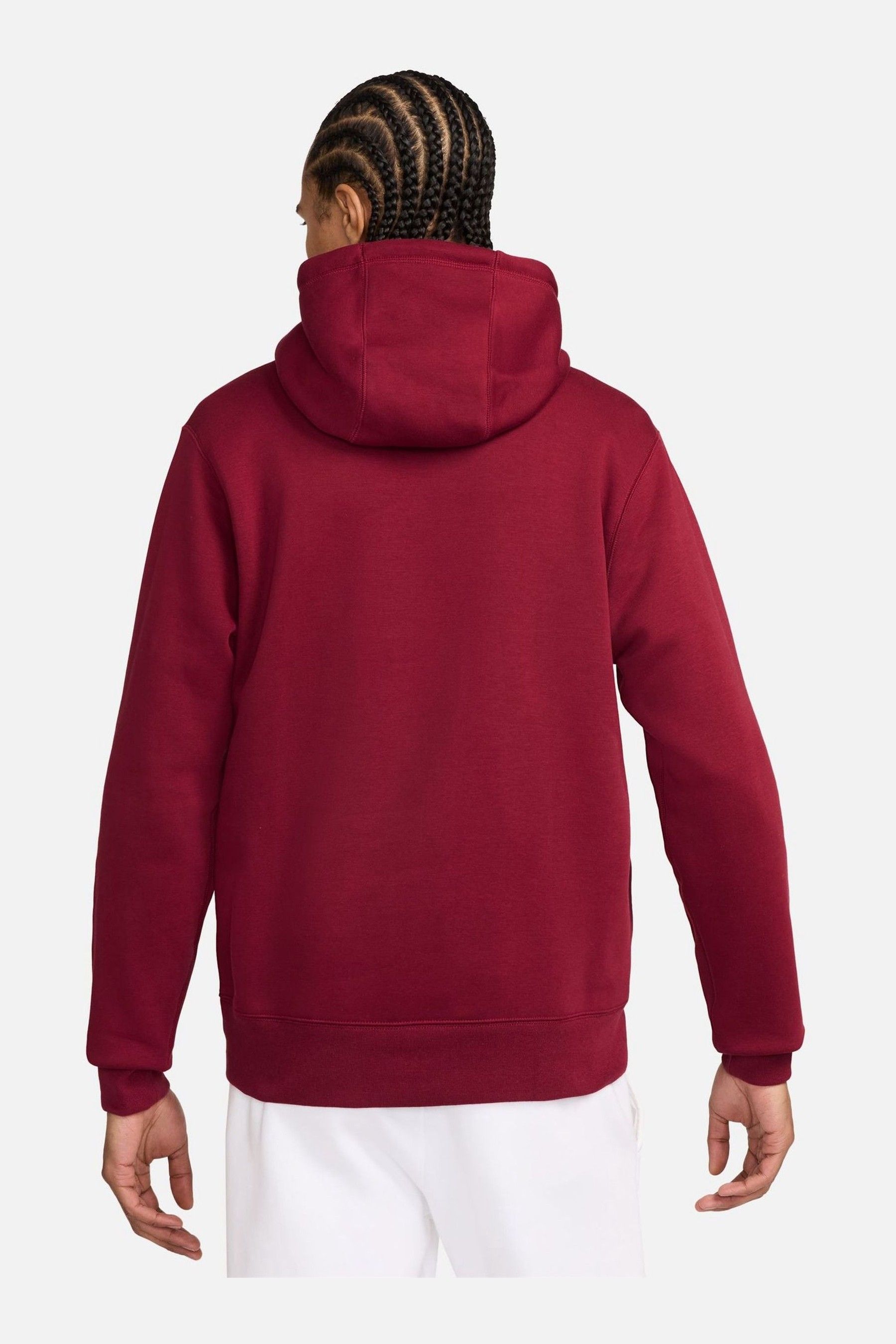Nike club fleece pullover hoodie red discount
