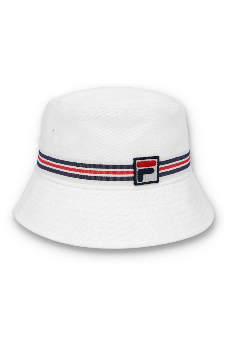 Fila White JOJO BUCKET HAT WITH HERITAGE STRIPE TAPE - Image 1 of 4