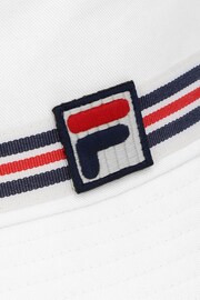 Fila White JOJO BUCKET HAT WITH HERITAGE STRIPE TAPE - Image 4 of 4