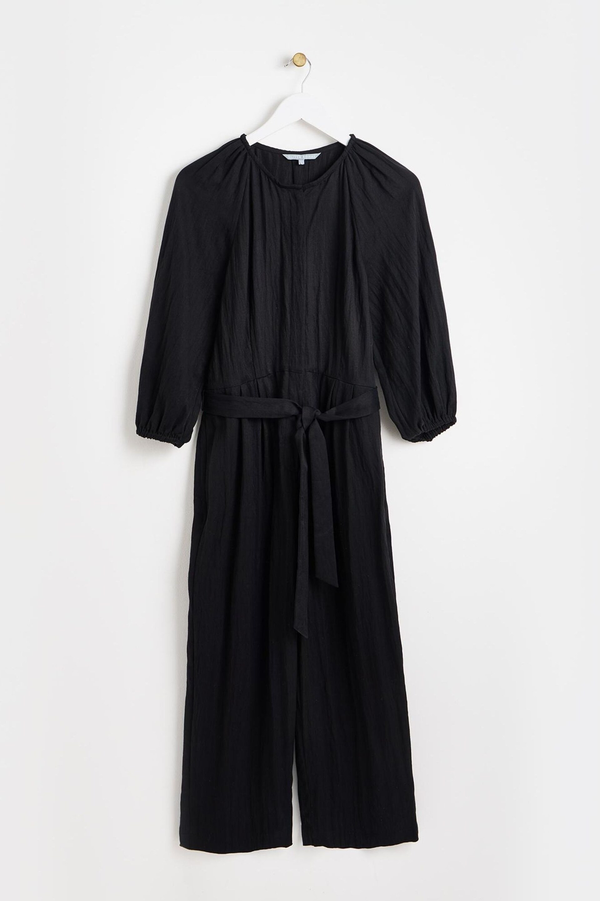 Oliver Bonas Black Collarless Wide Leg Jumpsuit - Image 4 of 9