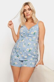 Yours Curve Blue Daisy Print Cami Pyjama Set - Image 1 of 5