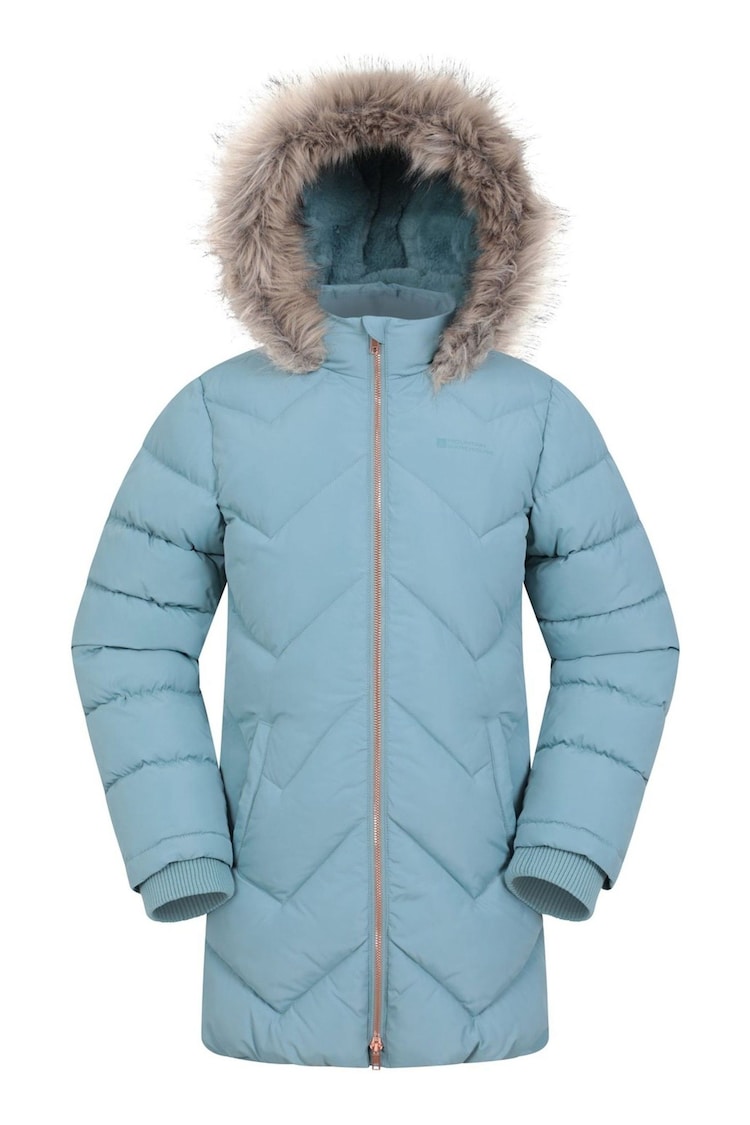 Mountain Warehouse Teal Kids Galaxy Water-Resistant Long Padded Jacket - Image 1 of 5