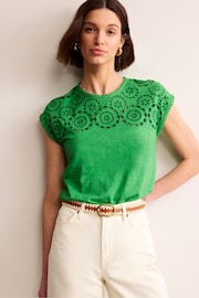 Boden Green Sasha Broderie T-Shirt - Image 4 of 5