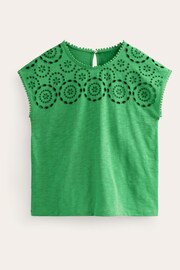 Boden Green Sasha Broderie T-Shirt - Image 5 of 5