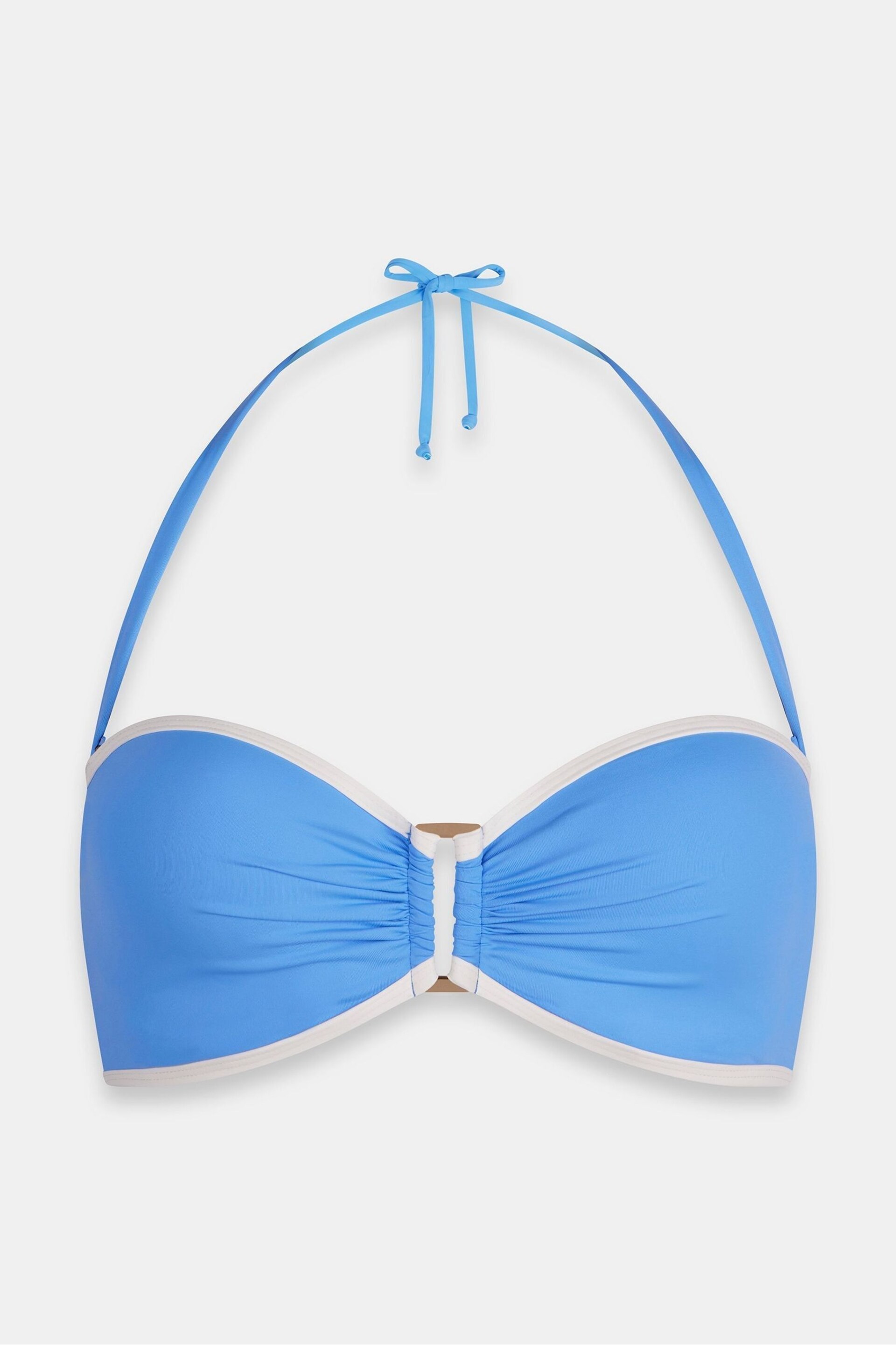 Mint Velvet Blue Contrast Bikini Top - Image 5 of 6