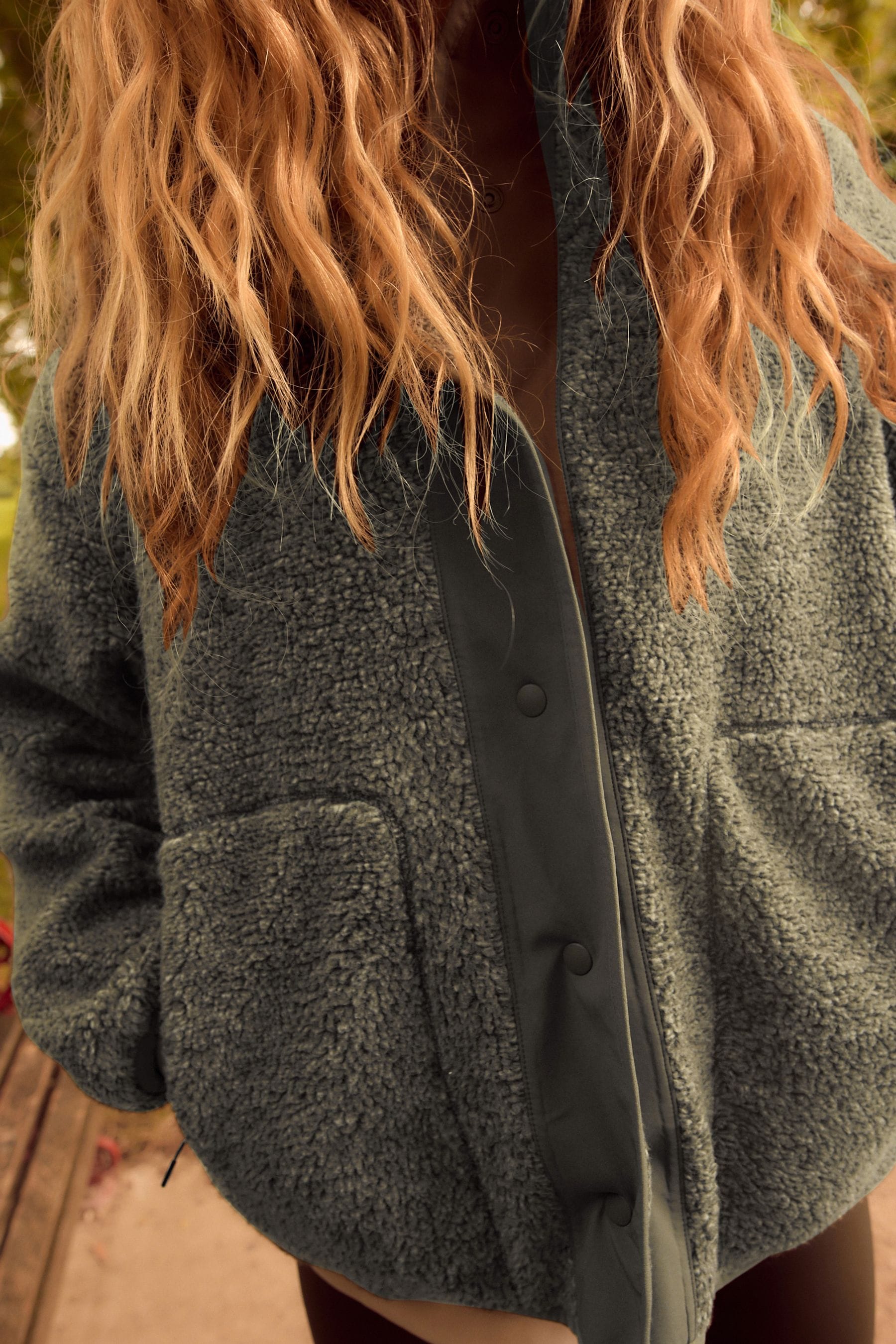 Khaki borg coat sales