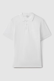 Reiss White Austin Mercerised Cotton Polo Shirt - Image 1 of 6