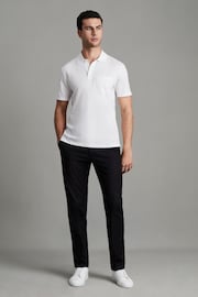 Reiss White Austin Mercerised Cotton Polo Shirt - Image 2 of 6