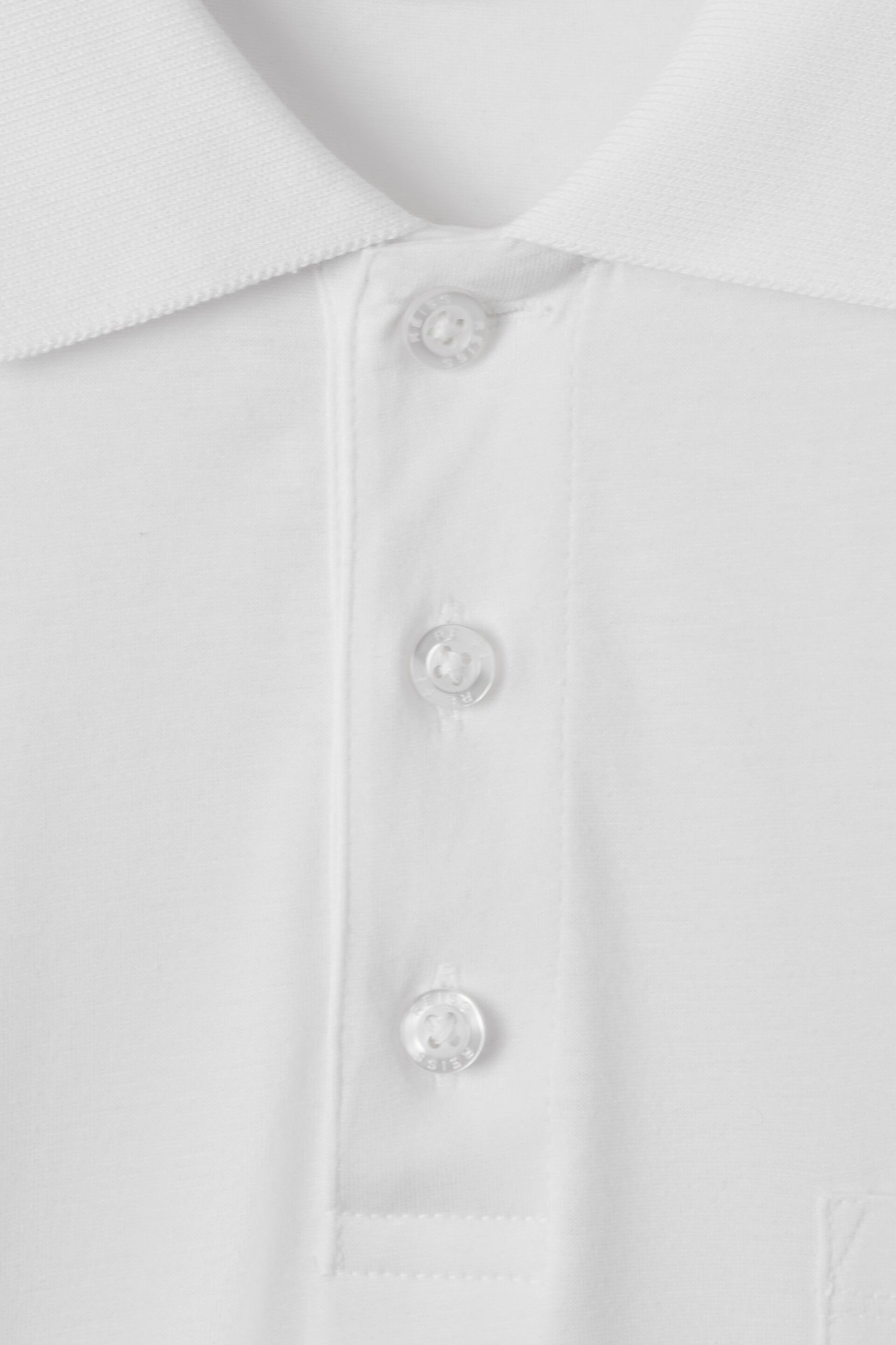 Reiss White Austin Mercerised Cotton Polo Shirt - Image 5 of 6