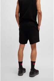 HUGO Cotton-Terry Black Shorts With New-Season Logo - Image 4 of 6