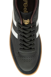 Gola Black Mens  Contact Leather Lace-Up Trainers - Image 4 of 4